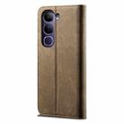 For vivo V40 Lite 4G IDN / 5G IDN Denim Texture Flip Leather Phone Case(Khaki) - 3