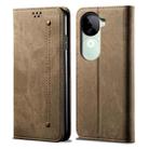 For vivo V40e 5G India / iQOO Z9s 5G Denim Texture Flip Leather Phone Case(Khaki) - 1