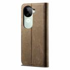 For vivo V40e 5G India / iQOO Z9s 5G Denim Texture Flip Leather Phone Case(Khaki) - 3