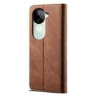 For vivo V40e 5G India / iQOO Z9s 5G Denim Texture Flip Leather Phone Case(Brown) - 3