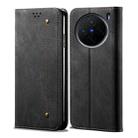 For vivo X200 Denim Texture Flip Leather Phone Case(Black) - 1