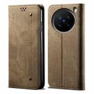 For vivo X200 Pro Denim Texture Flip Leather Phone Case(Khaki) - 1