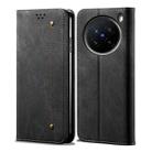 For vivo X200 Pro Denim Texture Flip Leather Phone Case(Black) - 1