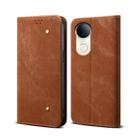 For vivo S20 5G Denim Texture Flip Leather Phone Case(Brown) - 1
