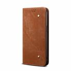 For vivo S20 5G Denim Texture Flip Leather Phone Case(Brown) - 2