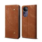 For vivo S20 Pro 5G Denim Texture Flip Leather Phone Case(Brown) - 1