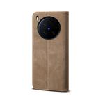 For vivo X200 Ultra Denim Texture Flip Leather Phone Case(Khaki) - 3