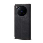 For vivo X200 Ultra Denim Texture Flip Leather Phone Case(Black) - 3