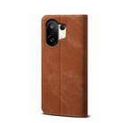 For vivo S30 Pro mini Denim Texture Flip Leather Phone Case(Brown) - 3