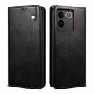 For vivo S17e Oil Wax Crazy Horse Texture Leather Phone Case(Black) - 1