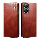 For vivo Y78 5G Oil Wax Crazy Horse Texture Leather Phone Case(Brown) - 1