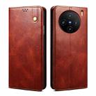 For vivo X100 Pro Oil Wax Crazy Horse Texture Leather Phone Case(Brown) - 1