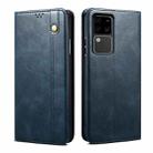 For vivo S18 Pro Oil Wax Crazy Horse Texture Leather Phone Case(Blue) - 1