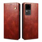 For vivo S18 Oil Wax Crazy Horse Texture Leather Phone Case(Brown) - 1