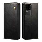 For vivo S18 Oil Wax Crazy Horse Texture Leather Phone Case(Black) - 1