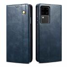 For vivo S18 Oil Wax Crazy Horse Texture Leather Phone Case(Blue) - 1