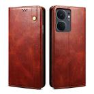 For vivo iQOO Neo9 Pro / Neo9 Oil Wax Crazy Horse Texture Leather Phone Case(Brown) - 1