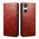 For vivo Y03 4G Oil Wax Crazy Horse Texture Leather Phone Case(Brown) - 1