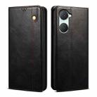 For vivo Y03 4G Oil Wax Crazy Horse Texture Leather Phone Case(Black) - 1