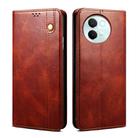 For vivo V30E 5G Global Oil Wax Crazy Horse Texture Leather Phone Case(Brown) - 1