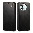 For vivo V30E 5G Global Oil Wax Crazy Horse Texture Leather Phone Case(Black) - 1