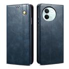 For vivo V30E 5G Global Oil Wax Crazy Horse Texture Leather Phone Case(Blue) - 1