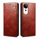 For vivo S19 Oil Wax Crazy Horse Texture Leather Phone Case(Brown) - 1