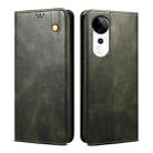 For vivo S19 Oil Wax Crazy Horse Texture Leather Phone Case(Green) - 1