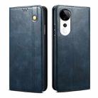 For vivo S19 Oil Wax Crazy Horse Texture Leather Phone Case(Blue) - 1