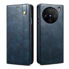 For vivo X100 Ultra Oil Wax Crazy Horse Texture Leather Phone Case(Blue) - 1