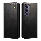 For vivo V40 Lite 4G IDN / 5G IDN Oil Wax Crazy Horse Texture Leather Phone Case(Black) - 1