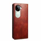 For vivo V40e 5G India / iQOO Z9s 5G Oil Wax Crazy Horse Texture Leather Phone Case(Brown) - 3