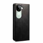 For vivo V40e 5G India / iQOO Z9s 5G Oil Wax Crazy Horse Texture Leather Phone Case(Black) - 3