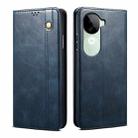 For vivo V40e 5G India / iQOO Z9s 5G Oil Wax Crazy Horse Texture Leather Phone Case(Blue) - 1