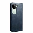 For vivo V40e 5G India / iQOO Z9s 5G Oil Wax Crazy Horse Texture Leather Phone Case(Blue) - 3