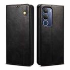 For vivo Y19s 4G Oil Wax Crazy Horse Texture Leather Phone Case(Black) - 1