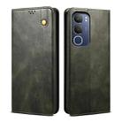 For vivo Y19s 4G Oil Wax Crazy Horse Texture Leather Phone Case(Green) - 1