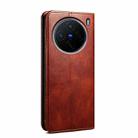 For vivo X200 Oil Wax Crazy Horse Texture Leather Phone Case(Brown) - 3