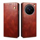 For vivo X200 Pro Oil Wax Crazy Horse Texture Leather Phone Case(Brown) - 1