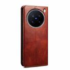 For vivo X200 Pro Oil Wax Crazy Horse Texture Leather Phone Case(Brown) - 3