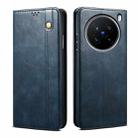For vivo X200 Pro Oil Wax Crazy Horse Texture Leather Phone Case(Blue) - 1