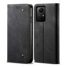 For Xiaomi Redmi Note 12S Denim Texture Flip Leather Phone Case(Black) - 1