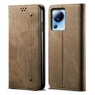 For Xiaomi 13 Lite / Civi 2 Denim Texture Flip Leather Phone Case(Khaki) - 1