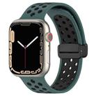 For Apple Watch 8 41mm Magnetic Buckle Silicone Watch Band(Olive Black) - 1