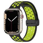 For Apple Watch 8 41mm Magnetic Buckle Silicone Watch Band(Black Limes) - 1