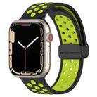 For Apple Watch SE 40mm Magnetic Buckle Silicone Watch Band(Black Limes) - 1