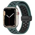 For Apple Watch 6 40mm Magnetic Buckle Silicone Watch Band(Olive Black) - 1