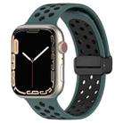 For Apple Watch 2 42mm Magnetic Buckle Silicone Watch Band(Olive Black) - 1
