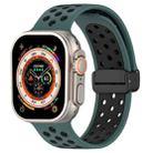 For Apple Watch Ultra 2 49mm Magnetic Buckle Silicone Watch Band(Olive Black) - 1