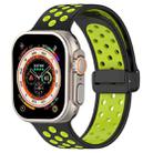 For Apple Watch Ultra 2 49mm Magnetic Buckle Silicone Watch Band(Black Limes) - 1
